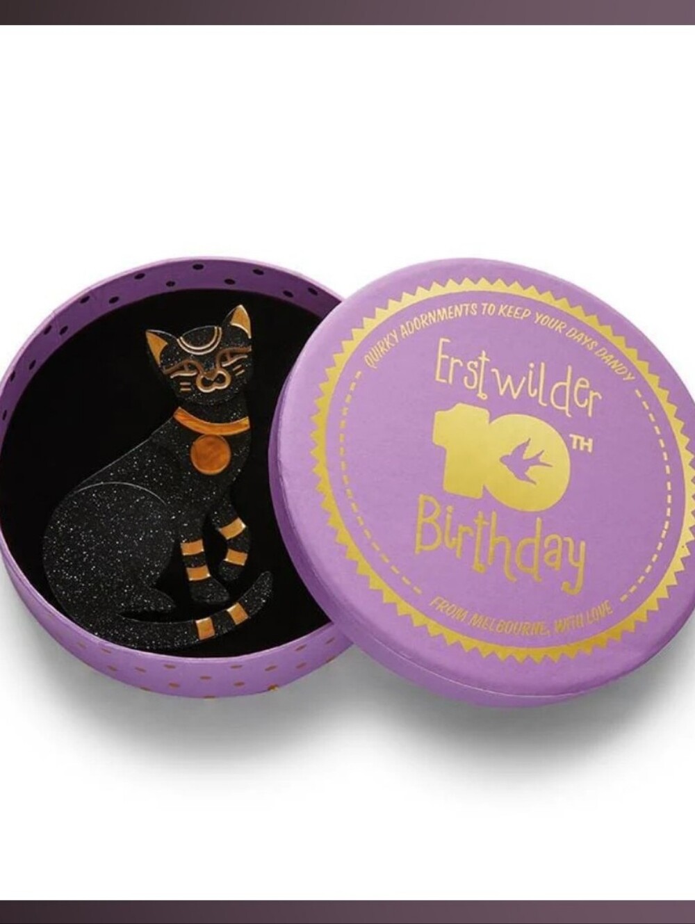 Erstwilder 10th Birthday Cat Brooch Cleocatra Brooch